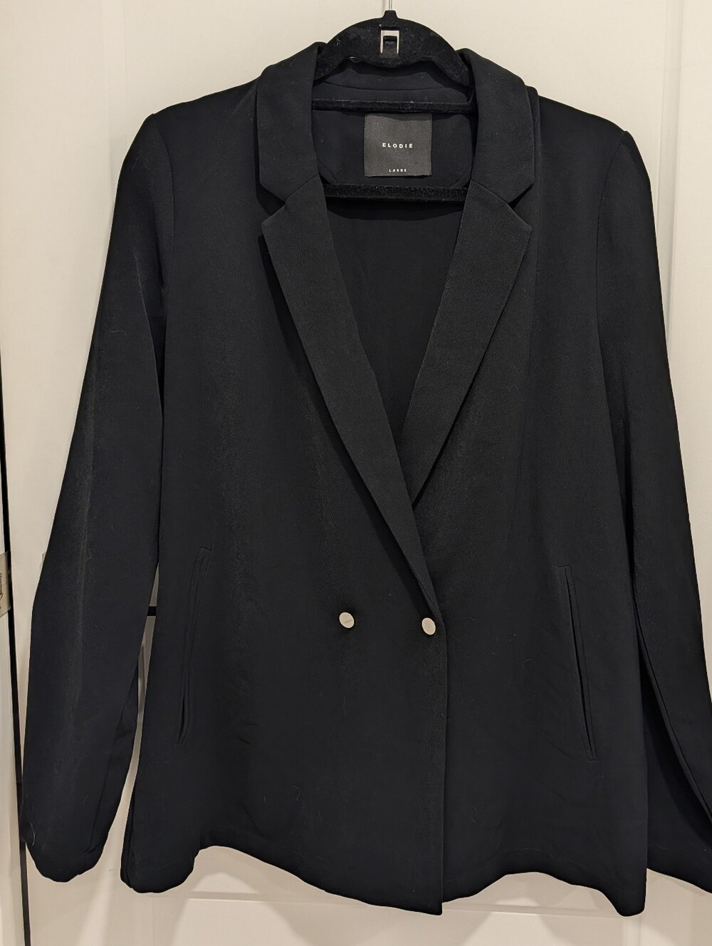 Elodie Black Double-Breasted Blazer Jacket
